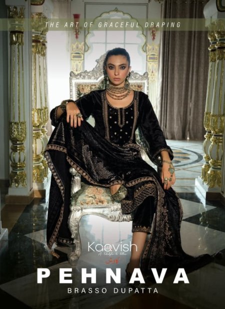 Pehnava By Kaavish Velvet Beads Salwar Kameez